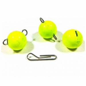 Грузило Чебурашка с разборным ухом EAST COAST GLOBE YELLOW FLUORESCENT (3 гр, 15шт) 