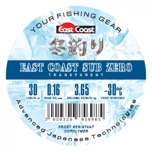 Леска монофильная зимняя EAST COAST Sub Zero (прозрачная, 0,16 мм, 3,65 кг, 30 м, 10 шт)
