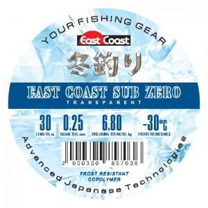 Леска монофильная зимняя EAST COAST Sub Zero (прозрачная, 0,25 мм, 6,80 кг, 30 м, 10 шт)