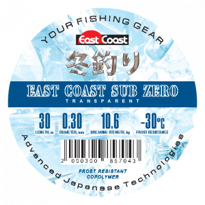 Леска монофильная зимняя EAST COAST Sub Zero (прозрачная, 0,30 мм, 10,6 кг, 30 м, 10 шт)