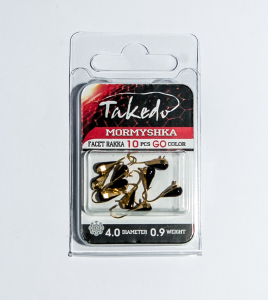 Мормышка вольф. граненая капля TAKEDO Wolf Pro Facet Rakka ( d 4 мм, 0,9 гр, цвет золото 10шт)