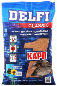 Прикормка DELFI Classic (карп; подсолнух, шоколад, 800 г)