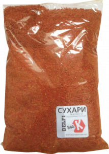Сухарь DELFI панировочный, для зимней рыбалки, быстротонущий, пылящий красный, анис, 500 граммов