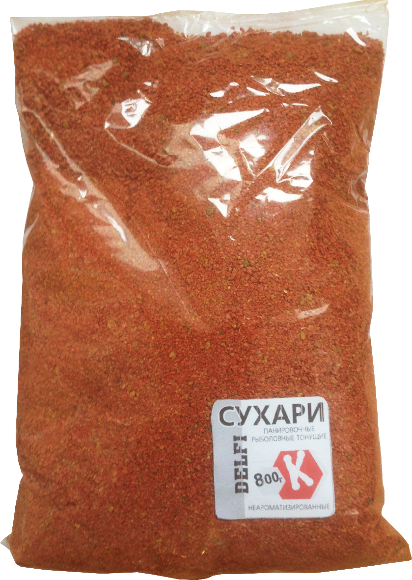 Сухарь DELFI панировочный, для зимней рыбалки, быстротонущий, пылящий красный, неаром. 200 граммов